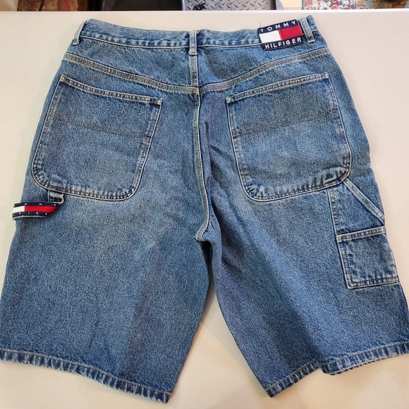 Tommy Hilfiger Jean Shorts Distressed Blue Medium Wash Men's W 38 - Picture 7 of 10